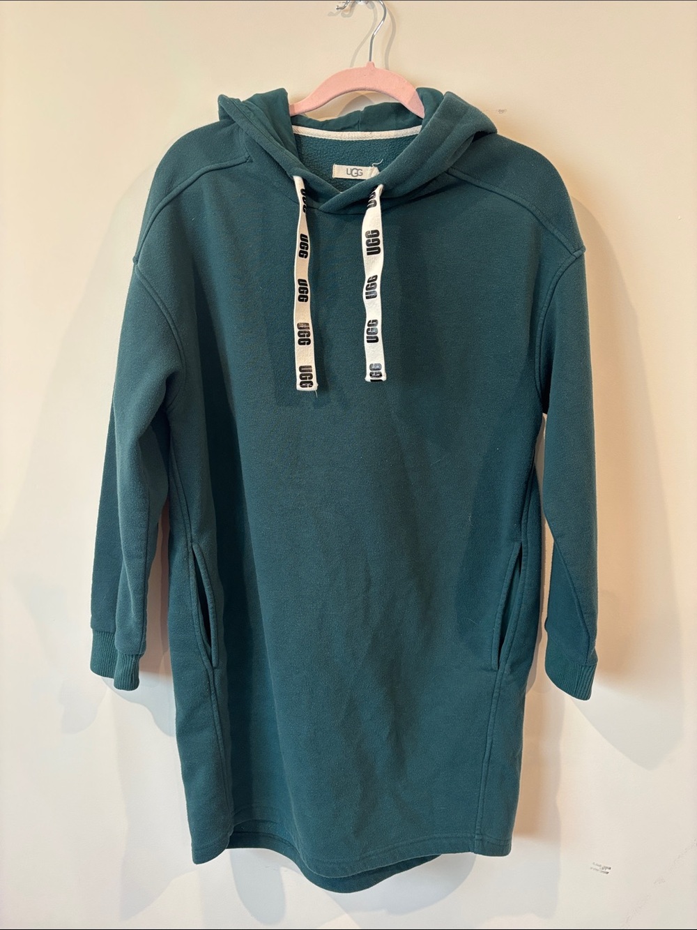 UGG Aderyn Green Hooded Sweatshirt Dress